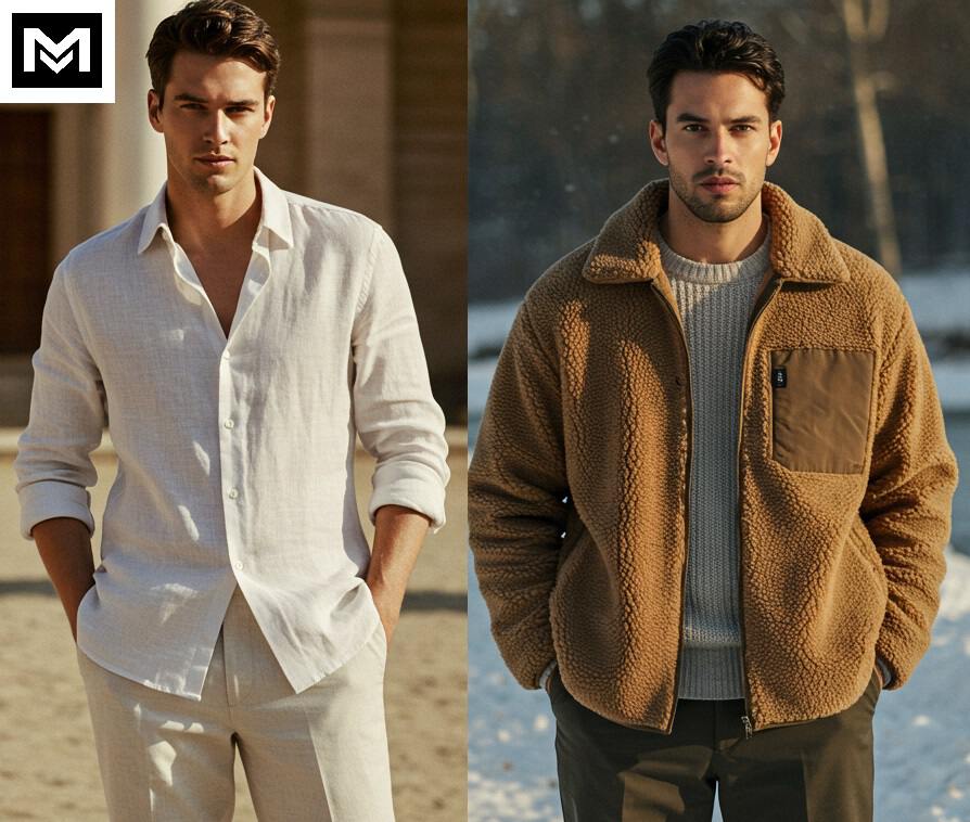 Men's fashion mix & match textures