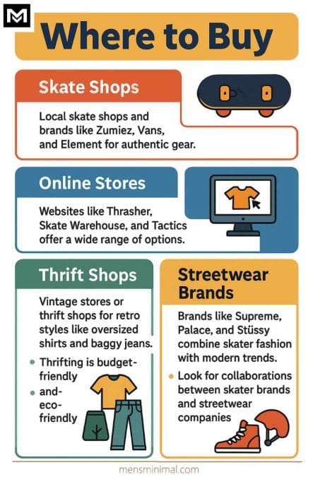 Where to buy skater boy clothes?