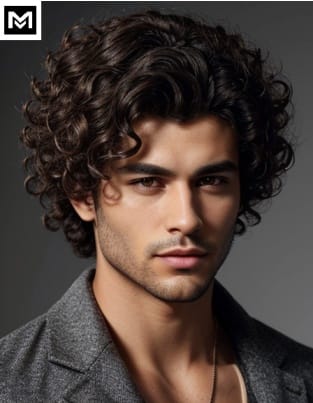 Wolf cut hairstyle for curly hair