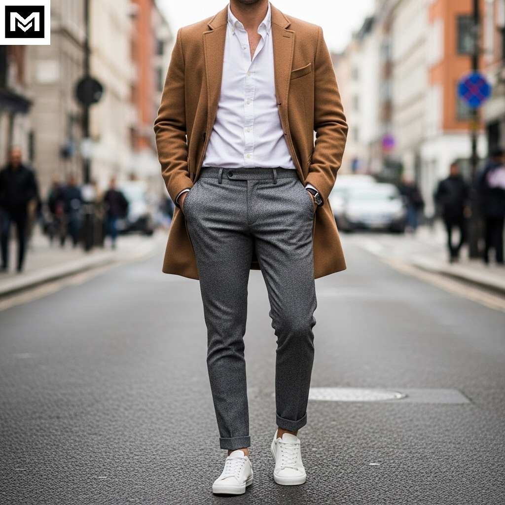 Neutral contrast: Minimalist outfit