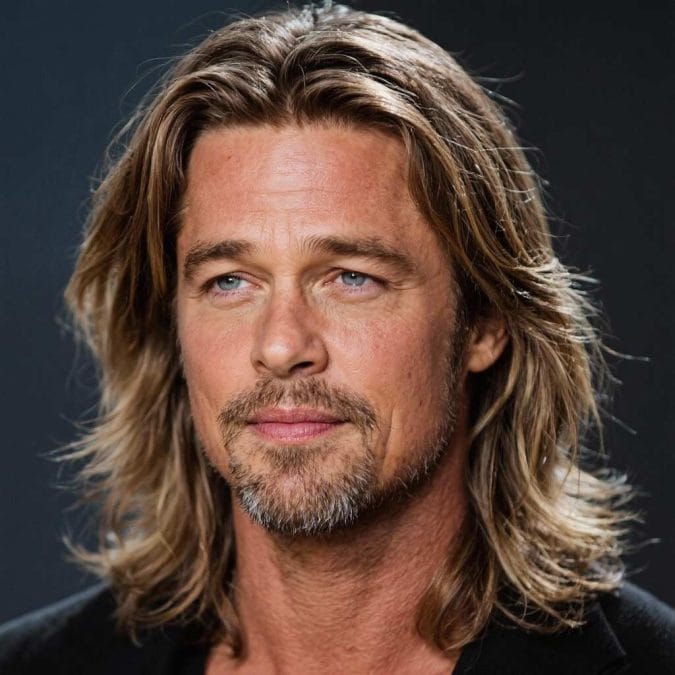 Brad Pitt with long hair