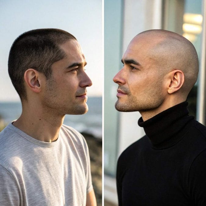 Buzz cut vs. shaved head