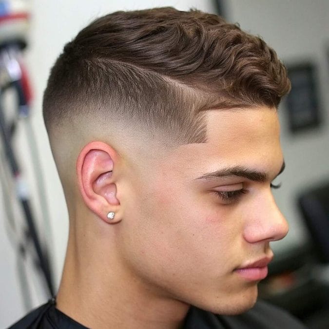 Middle Part Low Taper Fade Haircut