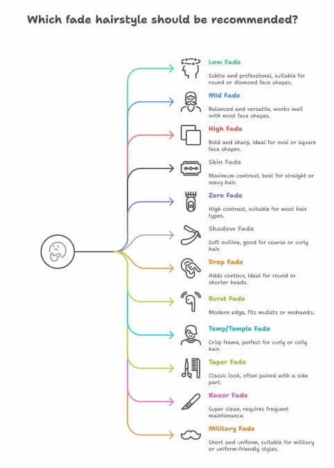 Types of fade hairstyles for men (quick comparison)