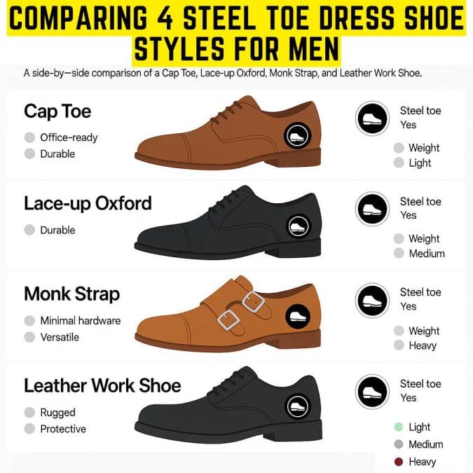 What are steel toe dress shoes for men?