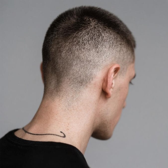 Cleaning the neckline with a trimmer