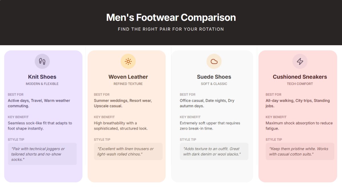 Best materials for diabetic footwear for men: Quick comparison Table