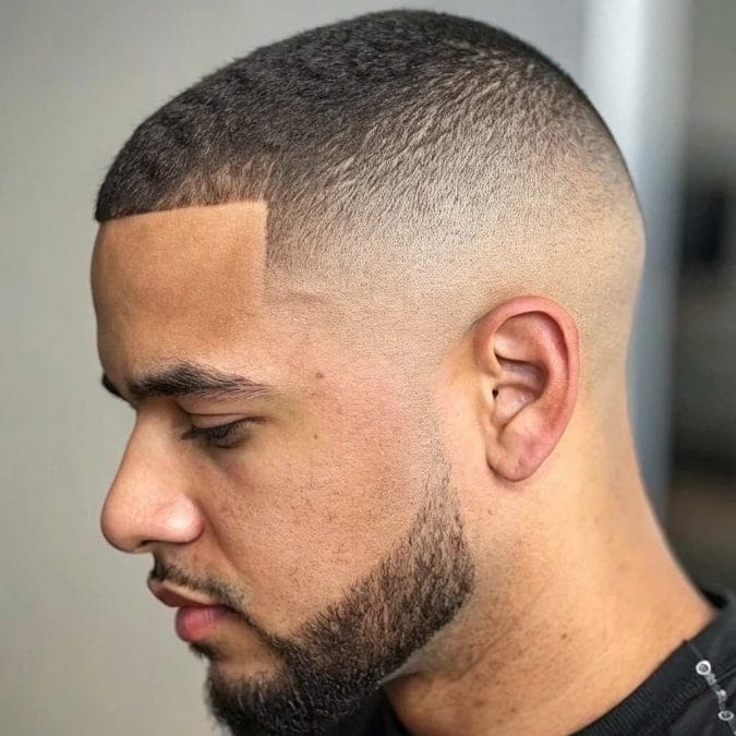 man’s head showcasing a zero fade haircut