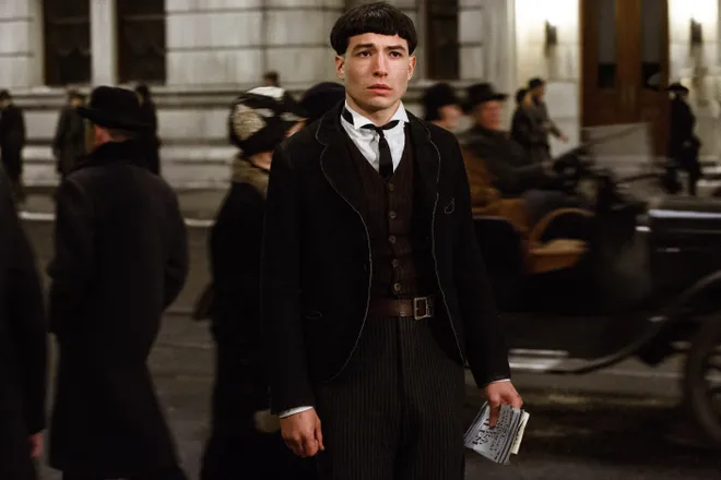 Ezra Miller’s vintage scholar look