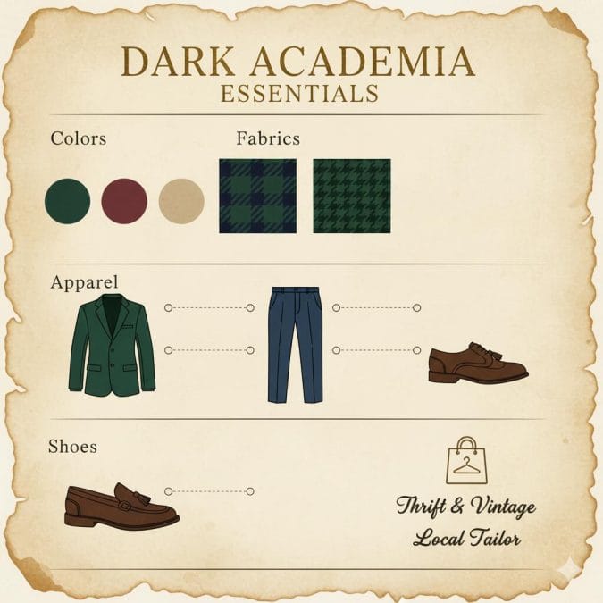 Dark Academia Essentials: Colors, Fabrics, Core Pieces