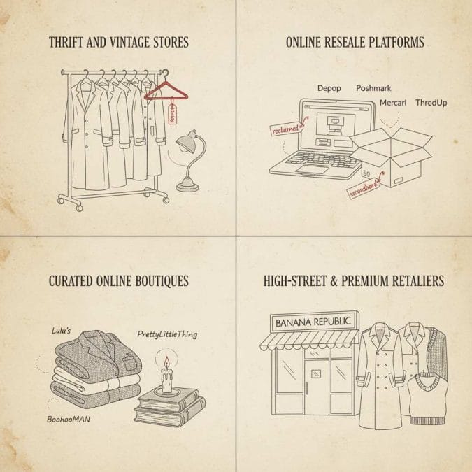 Where to shop dark academia?