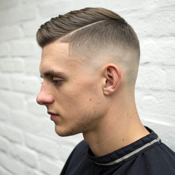 Buzz Cut with Low Taper (clean edges)